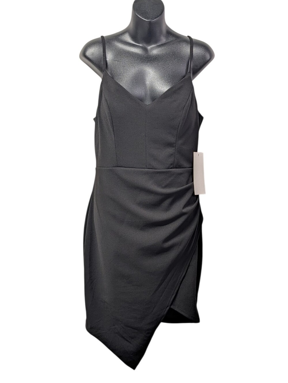 Honey and Rosie Women's Black V-Neck Sleeveless Sheath Dress Knee Length L NWT
